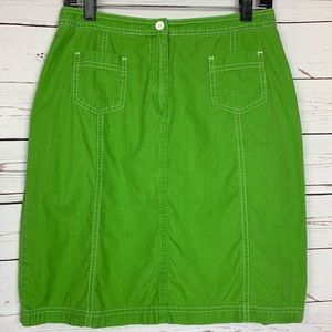 J. Jill Skirt A-Line Summer Back Slit Midi, Green